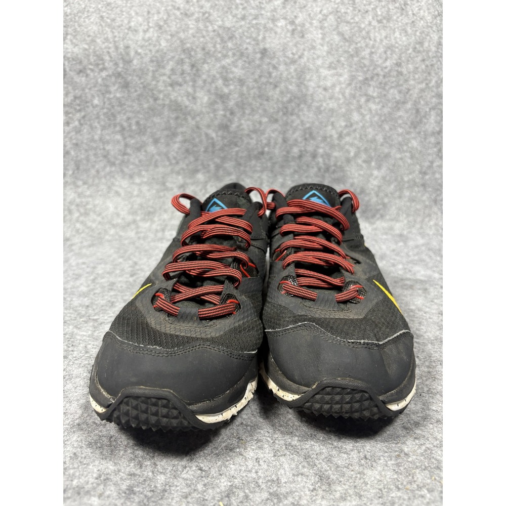 Nike Juniper Trail Running Shoes 8 Black Yellow Rugged Mesh Upper